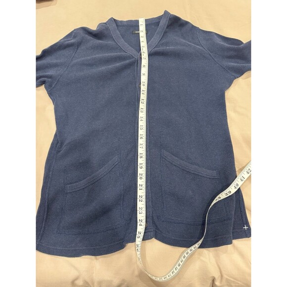 wings+horns Mens S Blue Waffle Knit Button Front V-Neck Cardigan Casual Thermal - Picture 5 of 6